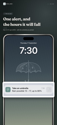 Bioljido: Umbrella Reminder iPhone screenshot