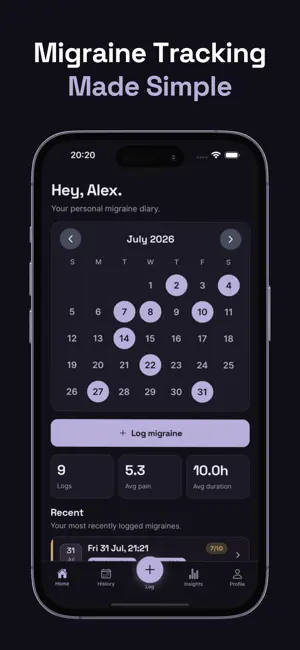 Migraine Grid Headache Tracker screenshot 1