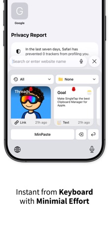 Clipboard Manager - SingleTap iPhone screenshot