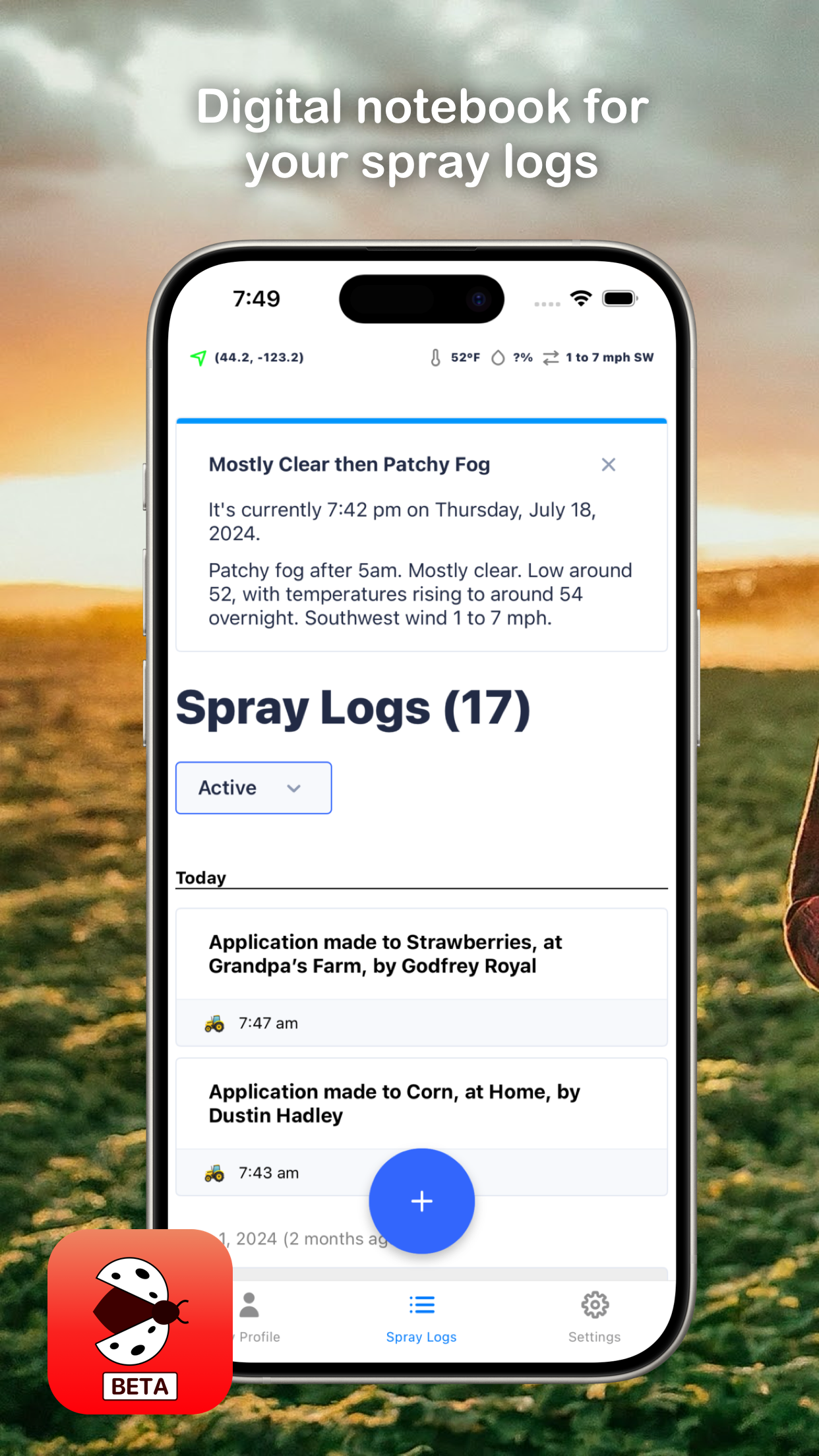 Spray Log Pro® - Farm Utility