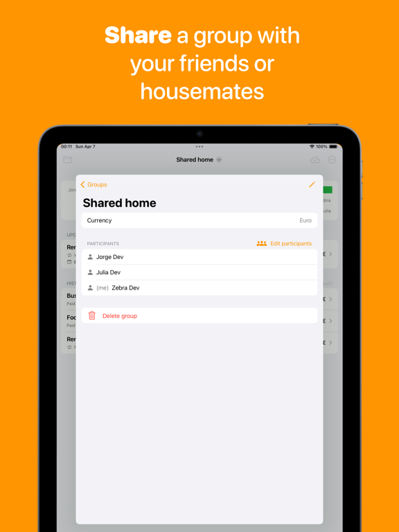 Split expenses: Bill Share iPad screenshot 5 - Finance app