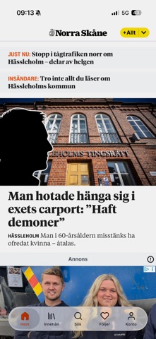 Norra Skåne app screenshot