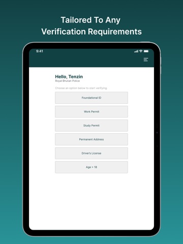 Bhutan NDI Mobile Verifier iPad screenshot