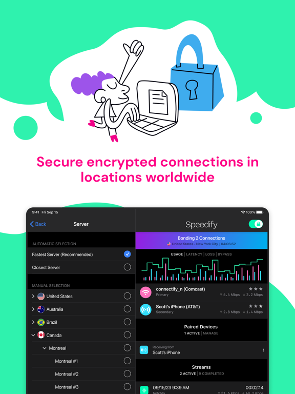 Speedify: Fast Bonding VPN iPad screenshot 7 - Utilities app