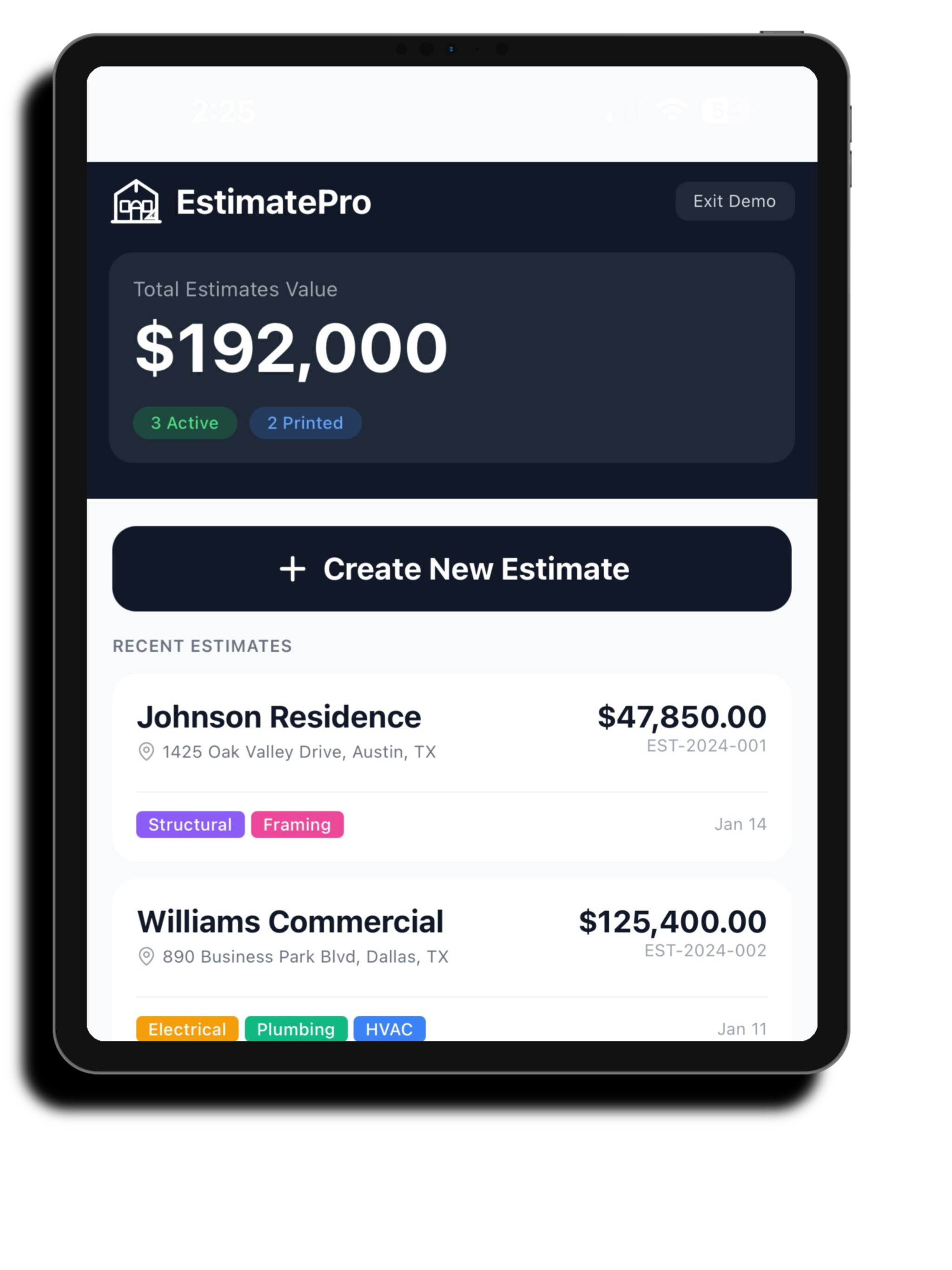 Pro Estimate Builder