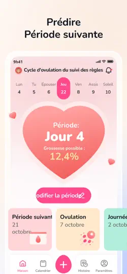 Capture d'écran de Suivi Des Règles Calendrier sur iPhone 1