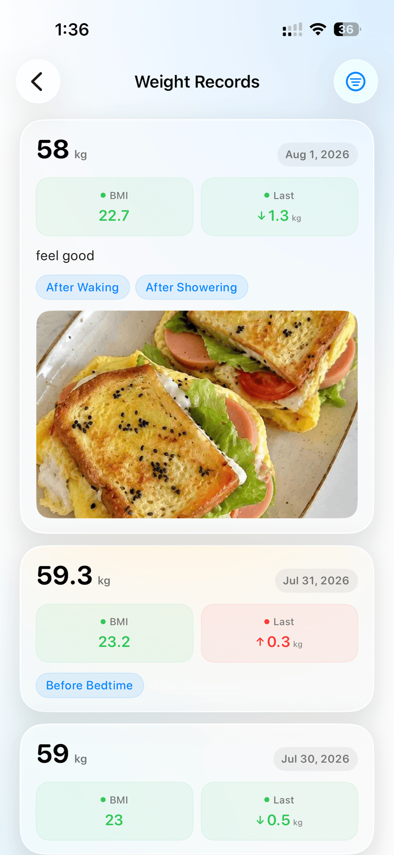 Today Weight: Diet & Calories screenshot 4