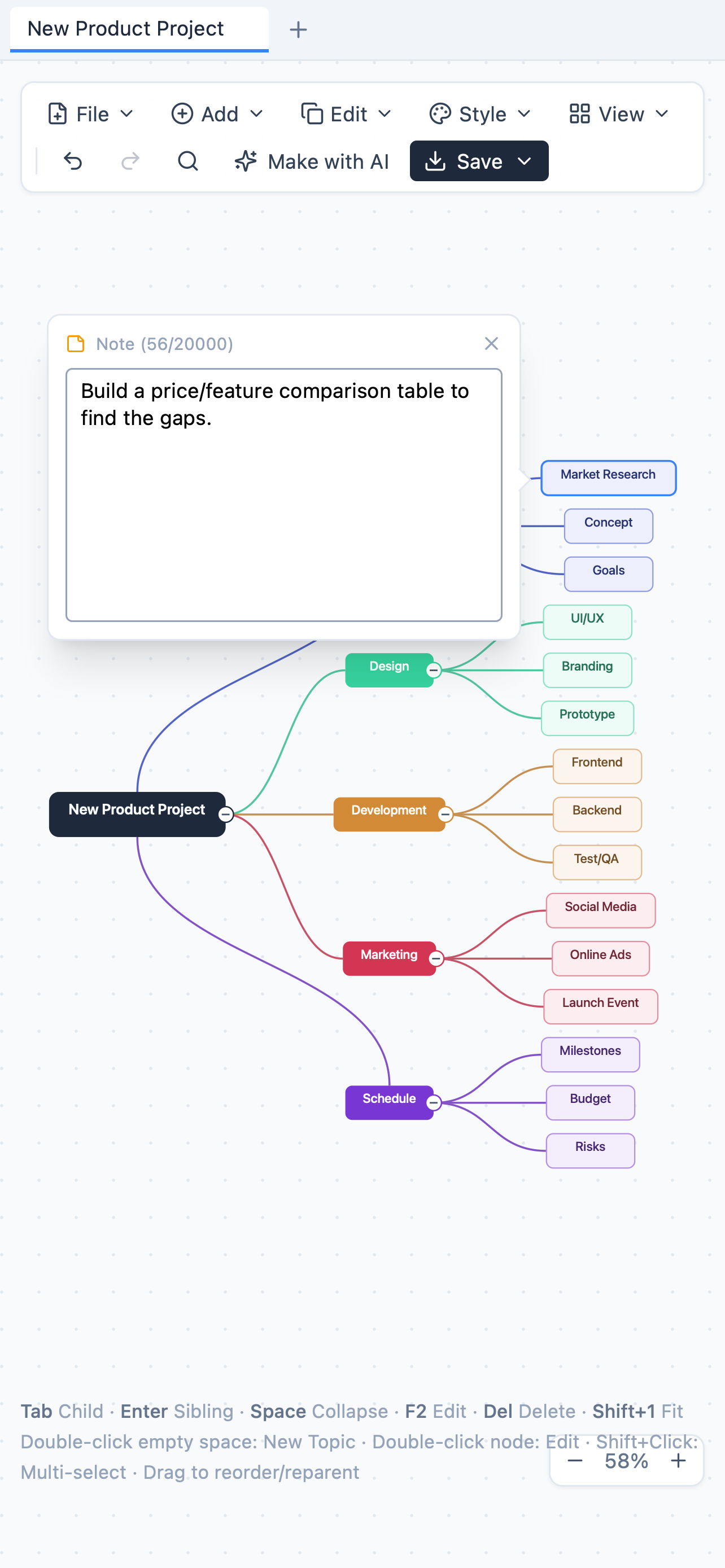 Silmari: Mindmap screenshot 3