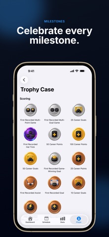 My Player Page: Hockey Stats iPhone screenshot