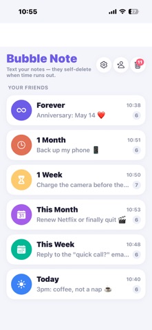 Bubble Note: Notes That Fade iPhone screenshot