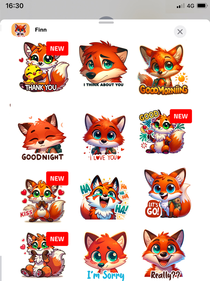 Finn, Cute Fox Stickers