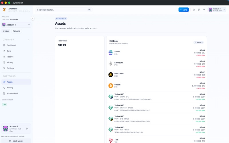 ZyraWallet screenshot