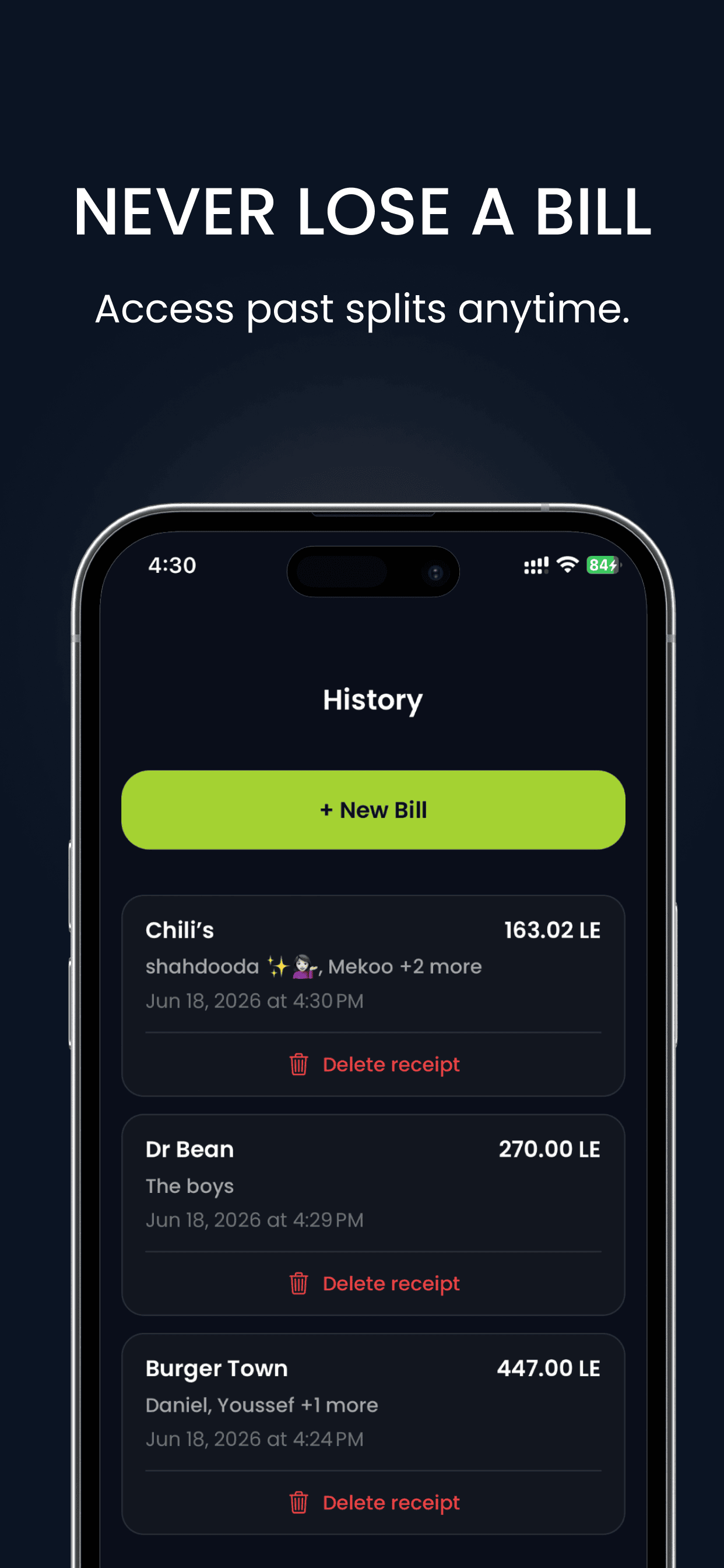 E7sebly - Smart Bill Splitting screenshot 6
