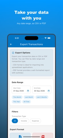 Offline Cashbook iPhone screenshot