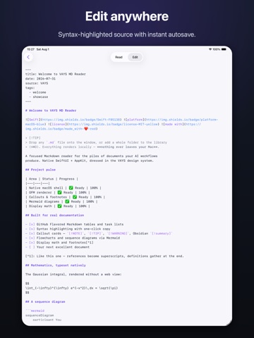 Vays - Markdown reader iPad screenshot 2