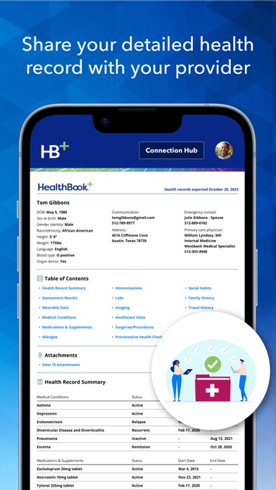 HealthBook Plus Screenshot