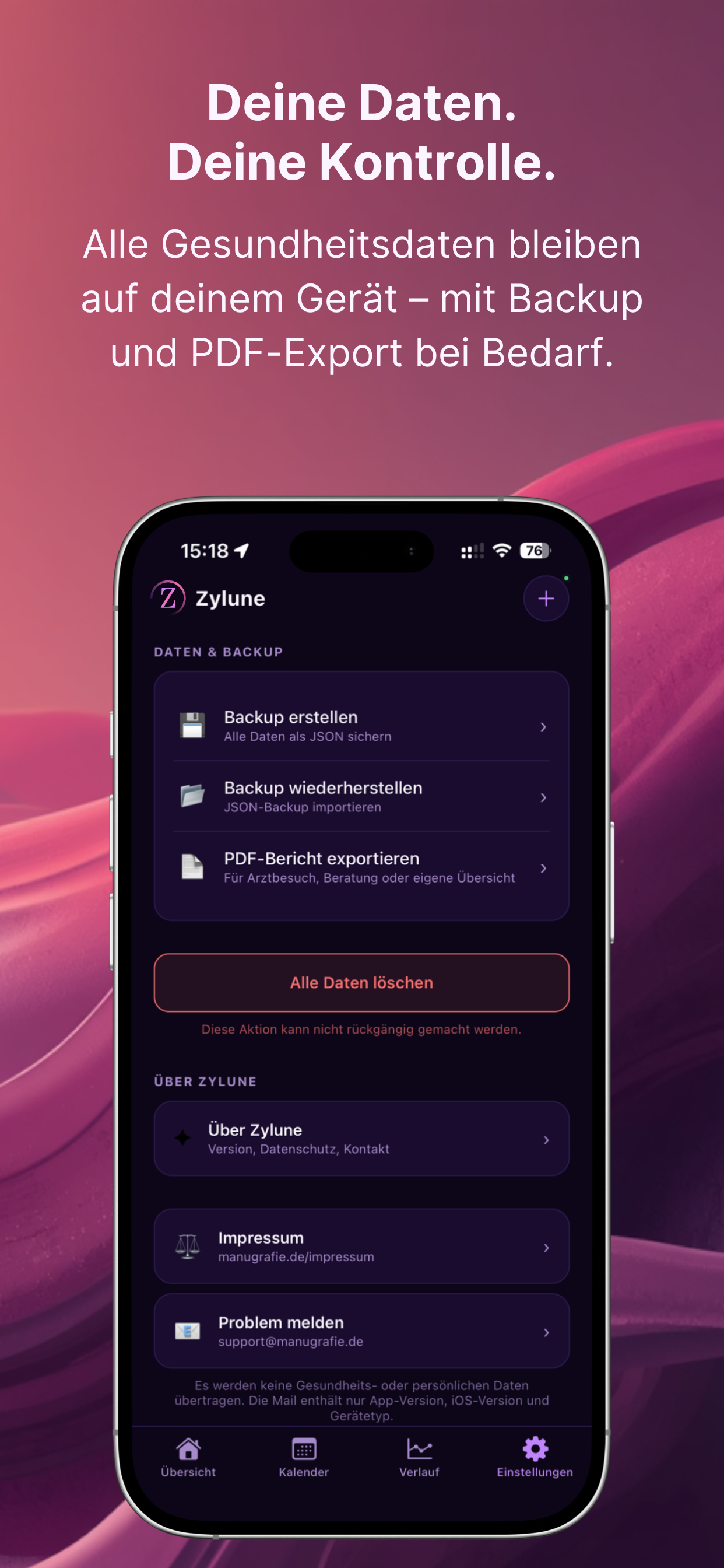 Zylune: Zyklus Tracker screenshot 8