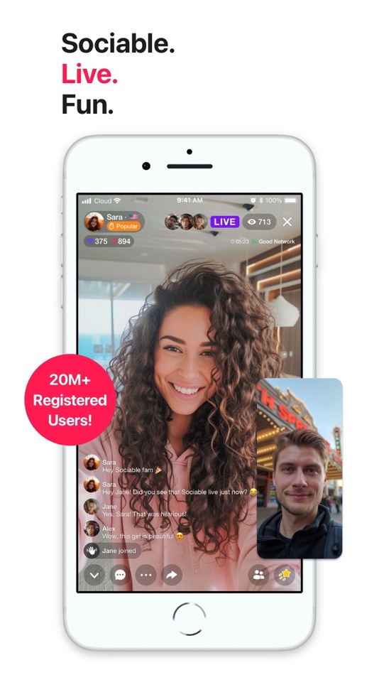 #1. Sociable - Video Chat & Games (iOS) Podle: SKYLB ELEKTRONIK TIC. A.S.