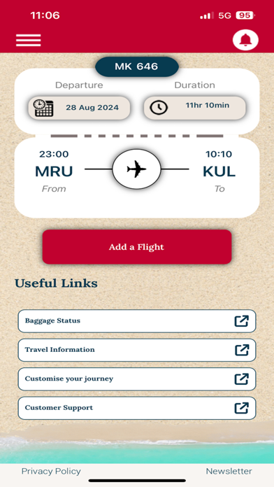 Air Mauritius Screenshot
