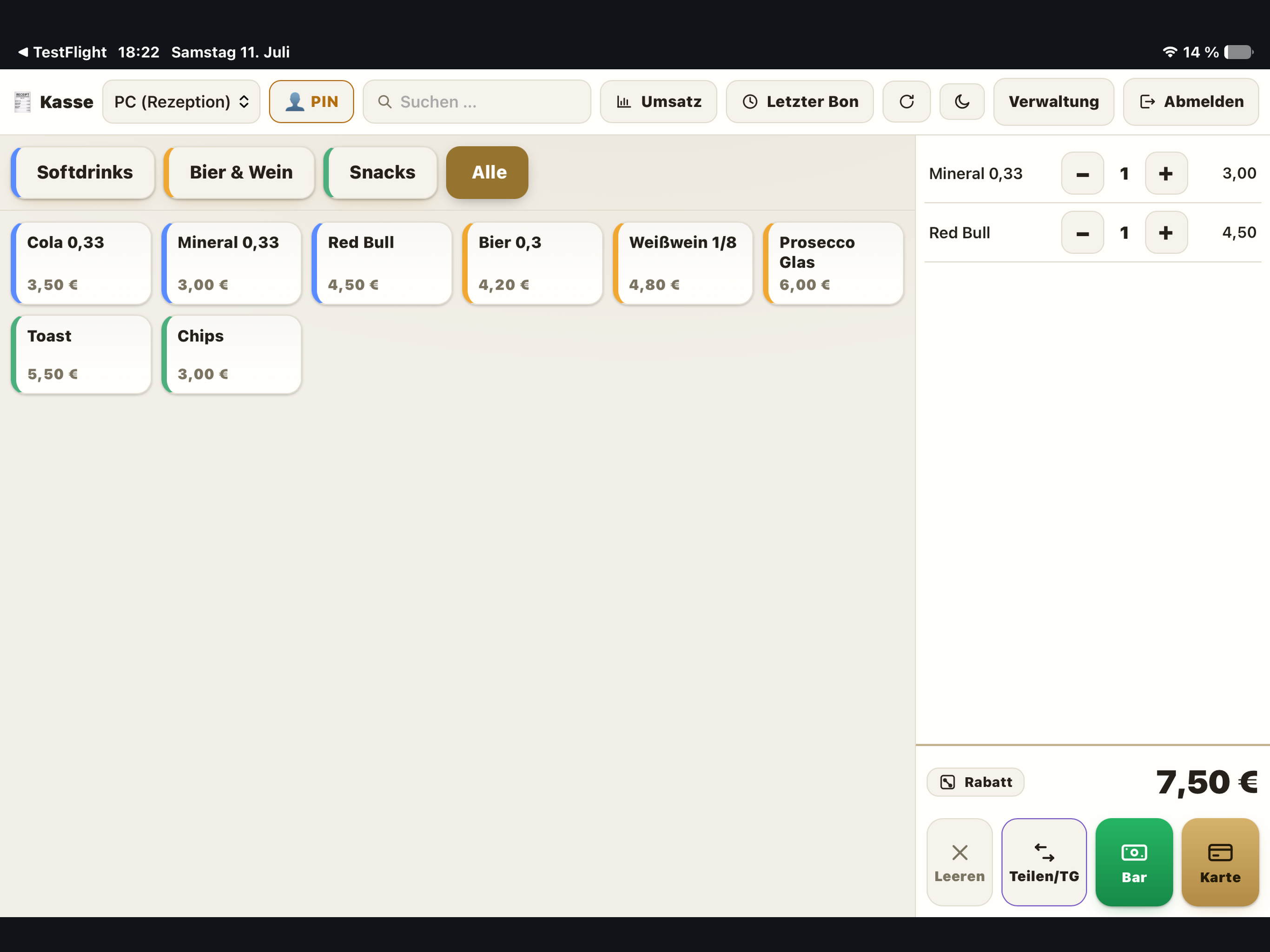 Bonierkassa screenshot 5