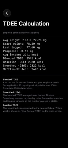 Delta: TDEE Tracker screenshot