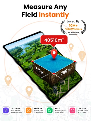 Map Measure : Field Area Calc iPad screenshot 1