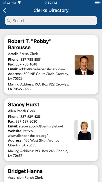 LA Clerks of Court Association Screenshot