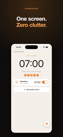 Unsnooze: Math Alarm Clock iPhone screenshot
