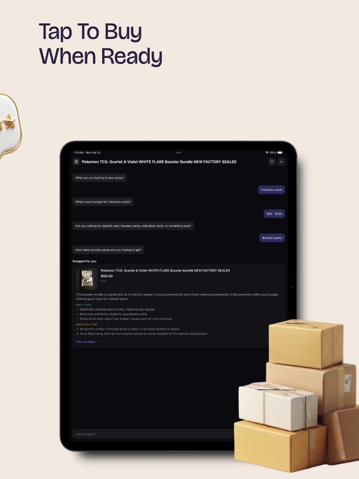 Snagged - AI Shopping Agent ipad screenshot 4