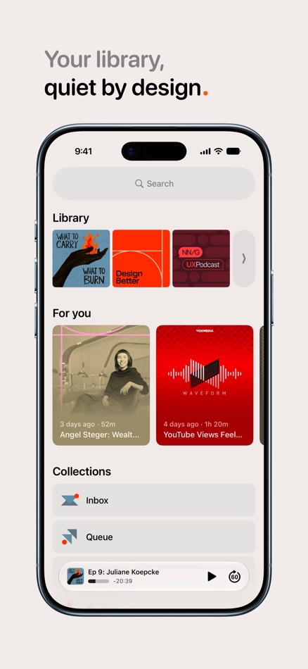 #2. HearHere: Podcast Player (iOS) Tekijänä: Toni Na