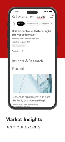 HSBC Private Bank Hong Kong iPhone screenshot