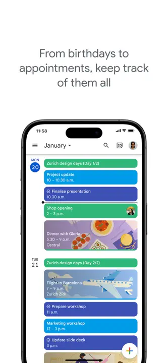 Google Calendar : capture d’écran 1 sur 8