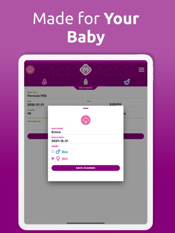 Breastfeeding Baby Tracker iPad screenshot