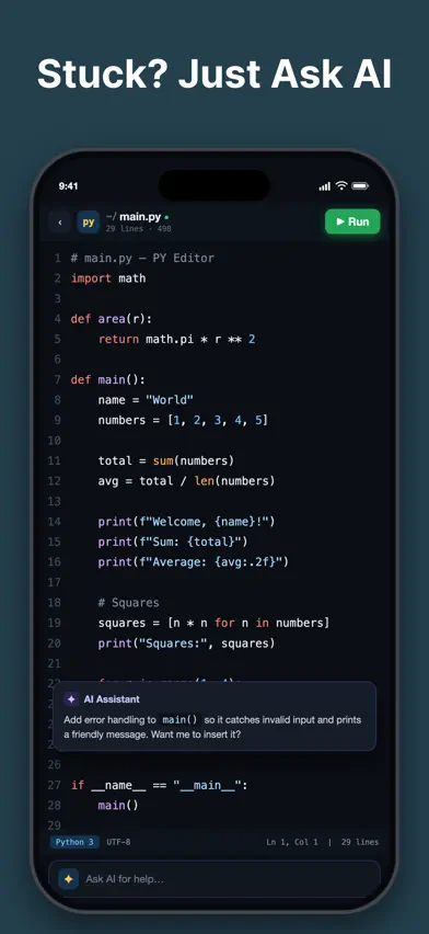Python ⁺ Code Compiler IDE App screenshot 5