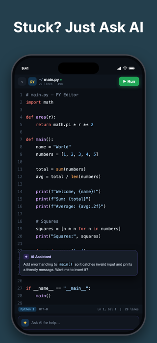 Python ⁺ Code Compiler IDE App Screenshot 5 of 7