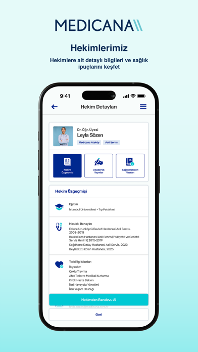 Medicana Mobil Uygulaması Screenshot