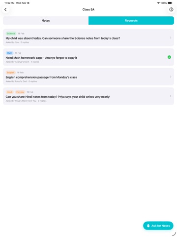 ClassNotes - Share Notes iPad screenshot