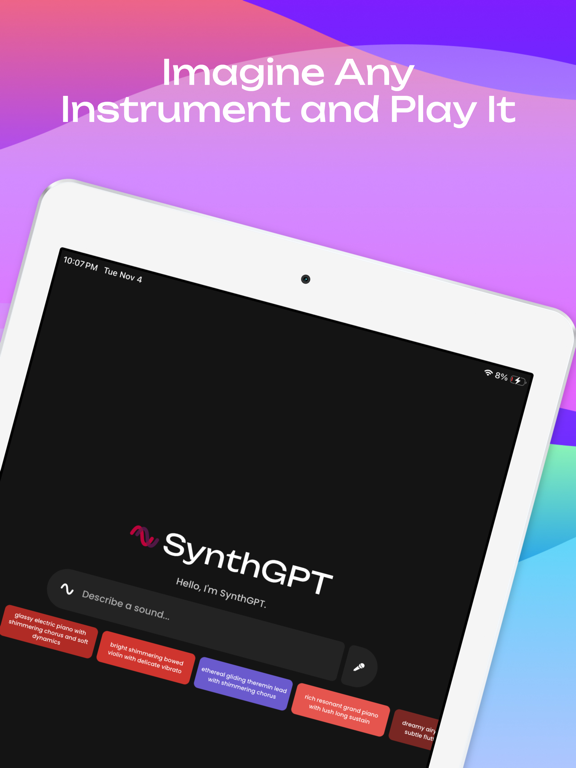 SynthGPT - AI Piano App iPad screenshot 2 - Music app