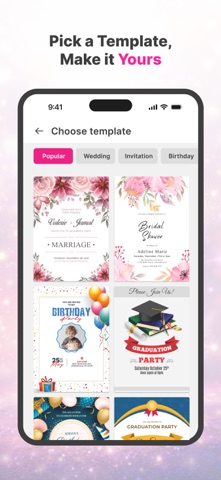AI Invitation & Greeting Cards iPhone screenshot