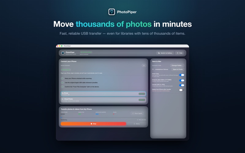 PhotoPiper: Photo Transfer screenshot