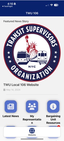 TWU 106 iPhone screenshot