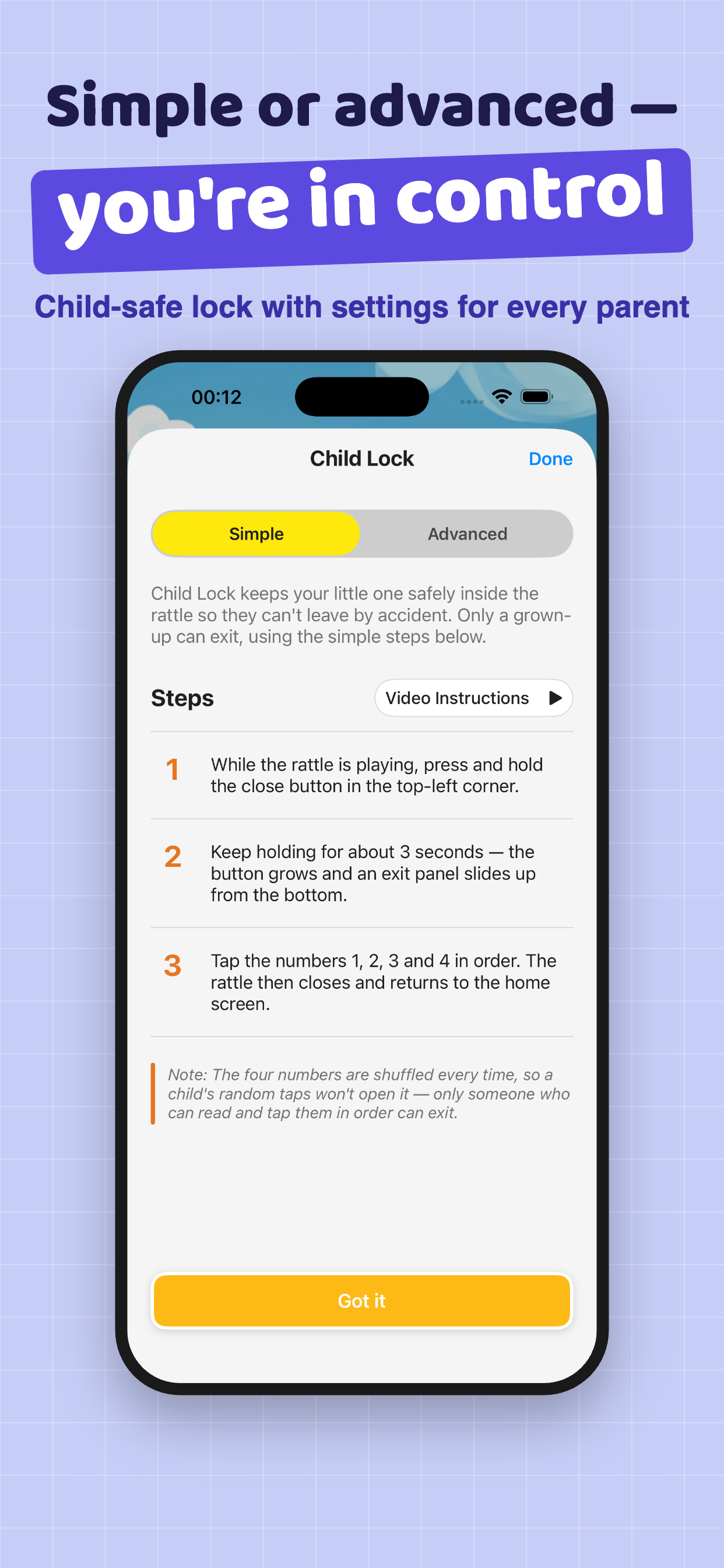Baby rattle games: Kids lock screenshot 4
