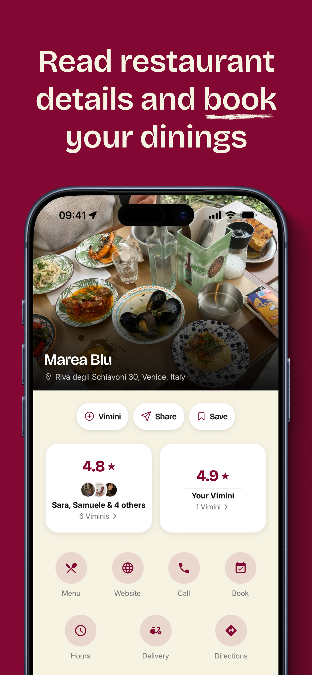 Vimini: Restaurant Tracker