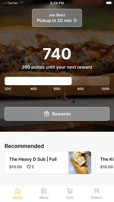 Joe Beez iPhone screenshot 1 - Food & Drink app