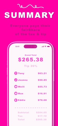 fairShare - split the bill Screenshot 5 of 6