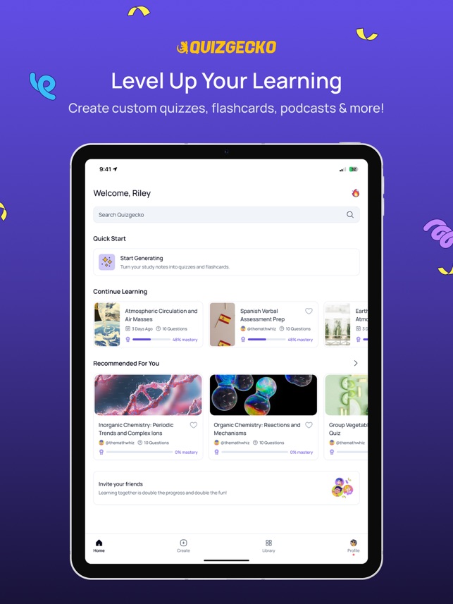 Screenshot of Quizgecko: Study with AI