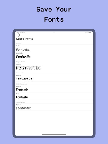 Font Finder: Fontastic iPad screenshot