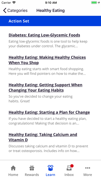 Blue Wellness Rewards Screenshot