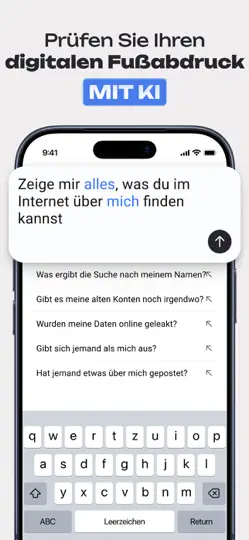 Screenshot von Deepsearch AI-Suchassistent auf dem iPhone 3