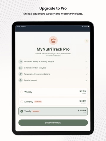 MyNutriTrack: Habit Tracker iPad screenshot
